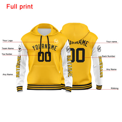 Custom Yellow White Sweatshirt Hoodie For Men Women Girl Boy Print Your Logo Name Number enthsush