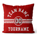 Custom Football Throw Pillow for Men Women Boy Gift Printed Your Personalized Name Number Red & White enthsush