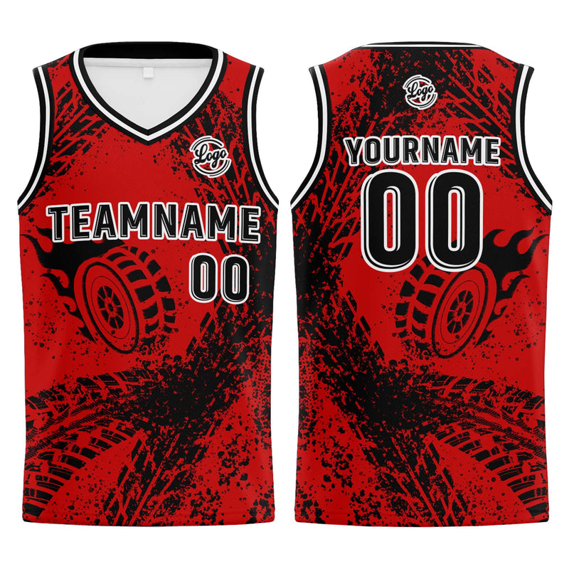 Custom Red Basketball Jersey Uniform Suit Printed Your Logo Name Number