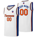 Custom basketball jersey shorts for men and women. Embroidered and printed name, number and logo White enthsush