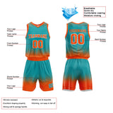 Custom Basketball Jersey Uniform Suit Printed Your Logo Name Number Teal-Orange