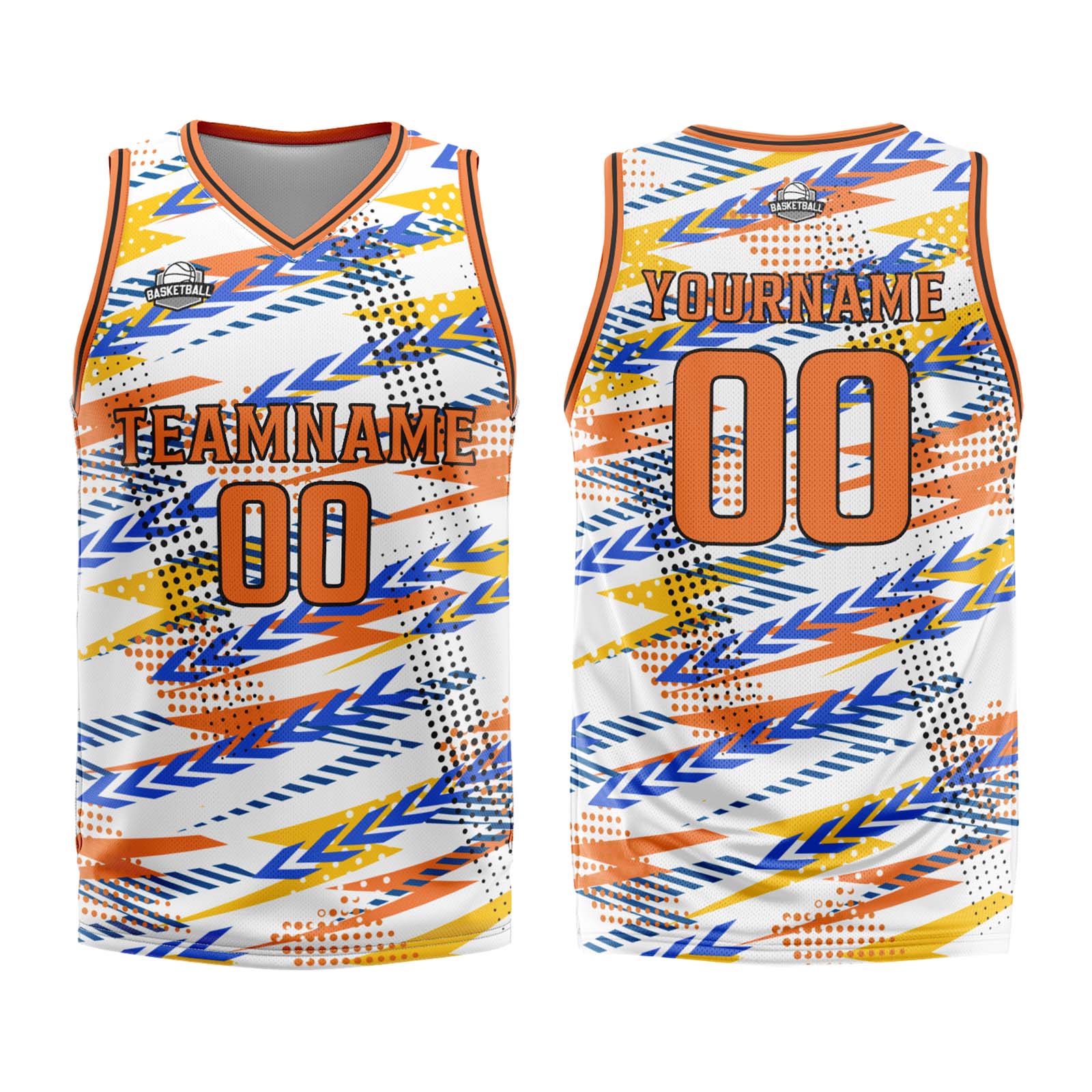 Custom White Orange Basketball Jersey Uniform Suit Printed Your Logo Name Number enthsush