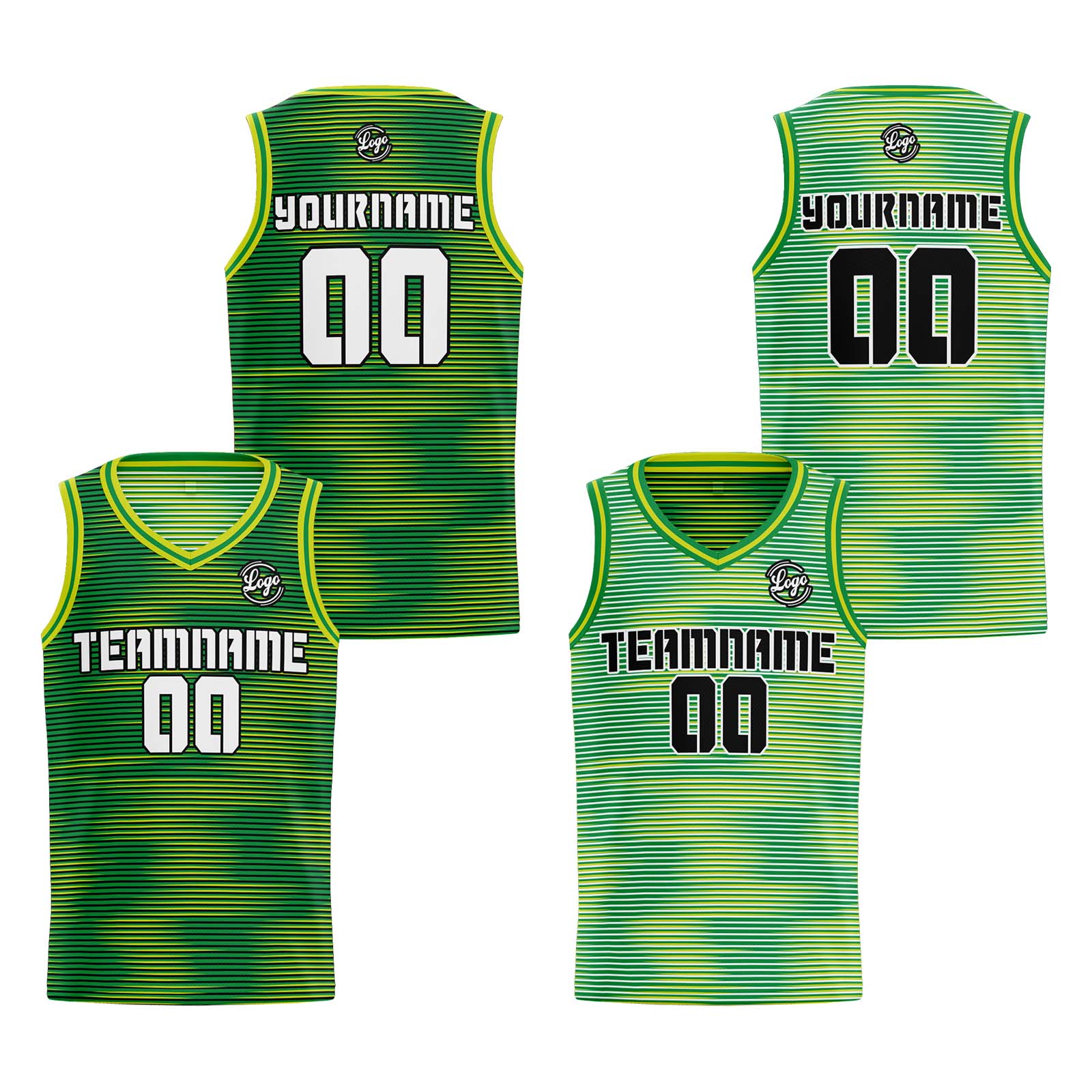 Custom Green Reversible Basketball Suit for Adults and Kids Personalized Jersey enthsush
