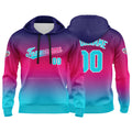 Custom Gradient Hoodie For Man Woman Girl Boy Print Your Logo Name Number Mauve Blue enthsush