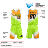 Custom Basketball Jersey Uniform Suit Printed Your Logo Name Number Orange-White-Green