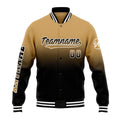 Custom Gradient Varsity Jacket Letterman jacket for Men, Women and Youth Gold&Black enthsush