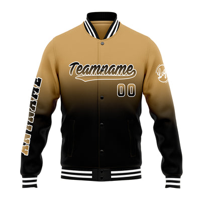 Custom Gradient Varsity Jacket Letterman jacket for Men, Women and Youth Gold&Black enthsush