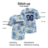 Custom Full Print Design Authentic Baseball Jersey blue