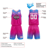 Custom Basketball Jersey Uniform Suit Printed Your Logo Name Number Hot Pink-Blue