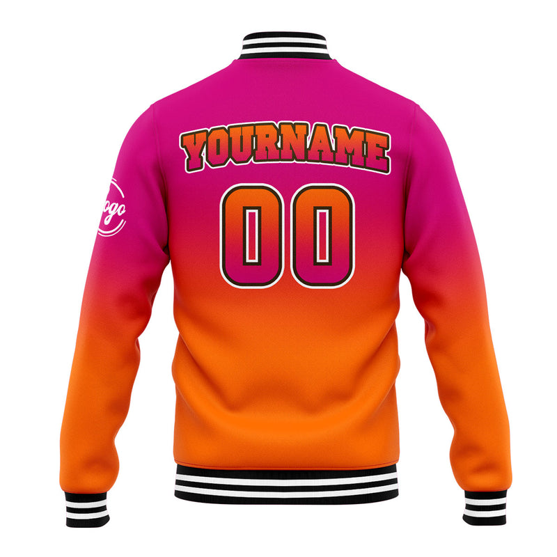 Custom Gradient Varsity Jacket Letterman jacket for Men, Women and Youth Rose&Orange