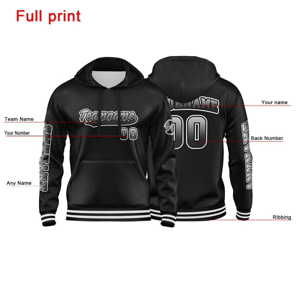 Custom White Black  Sweatshirt Hoodie For Men Women Girl Boy Print Your Logo Name Number enthsush