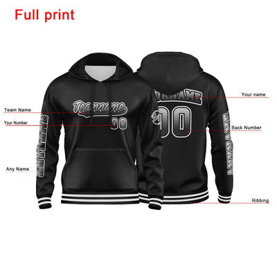 Custom White Black  Sweatshirt Hoodie For Men Women Girl Boy Print Your Logo Name Number enthsush