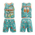 Custom Teal Orange Basketball Jersey Uniform Suit Printed Your Logo Name Number enthsush