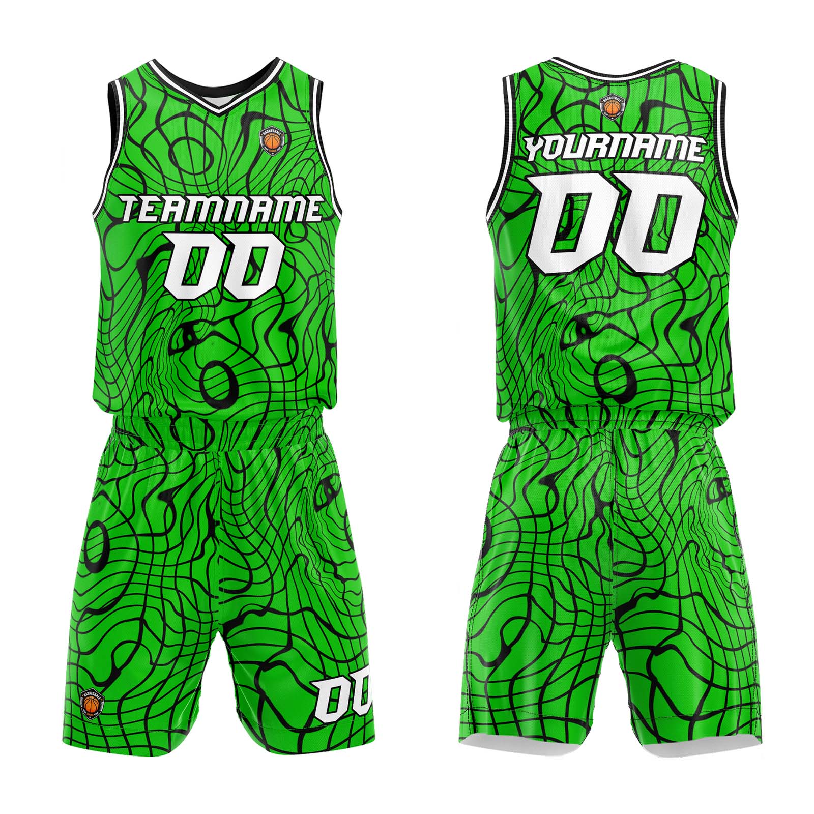 Custom Green Basketball Jersey Uniform Suit Printed Your Logo Name Number enthsush