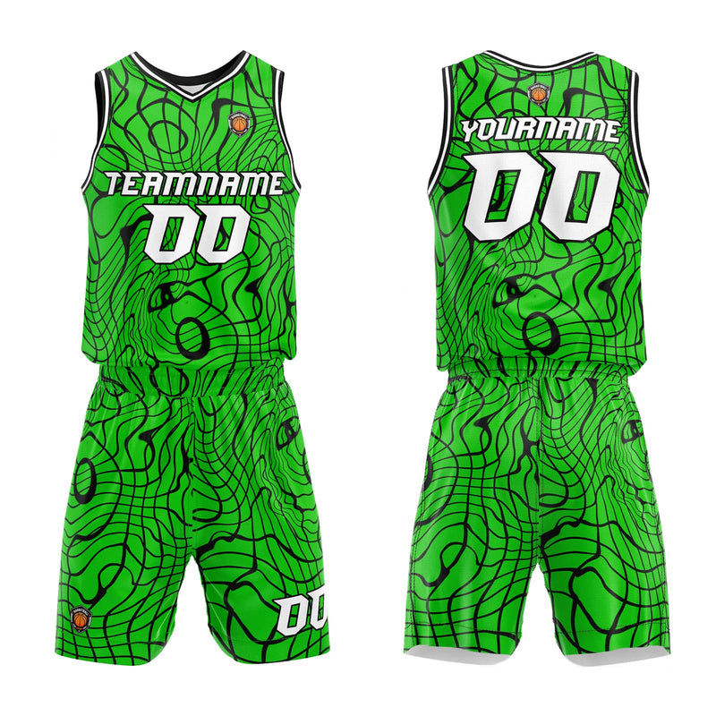 Custom Green Basketball Jersey Uniform Suit Printed Your Logo Name Number