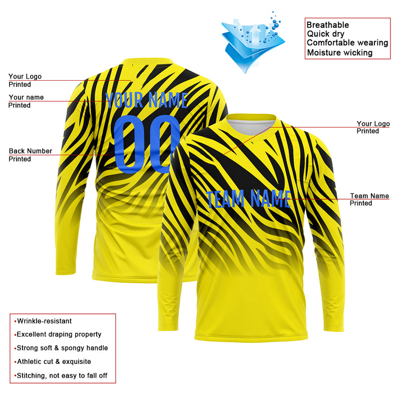 Custom Basketball Soccer Football Shooting Long T-Shirt for Adults and Kids Yellow-Black