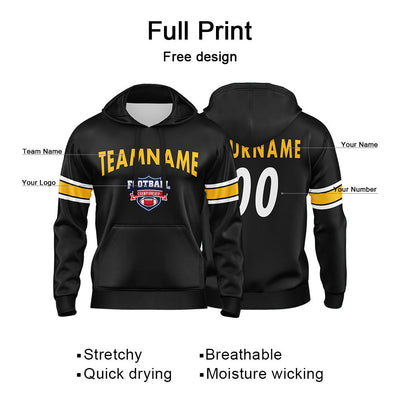 Custom Sweatshirt Hoodie For Man Woman Girl Boy Print Your Logo Name Number Black enthsush
