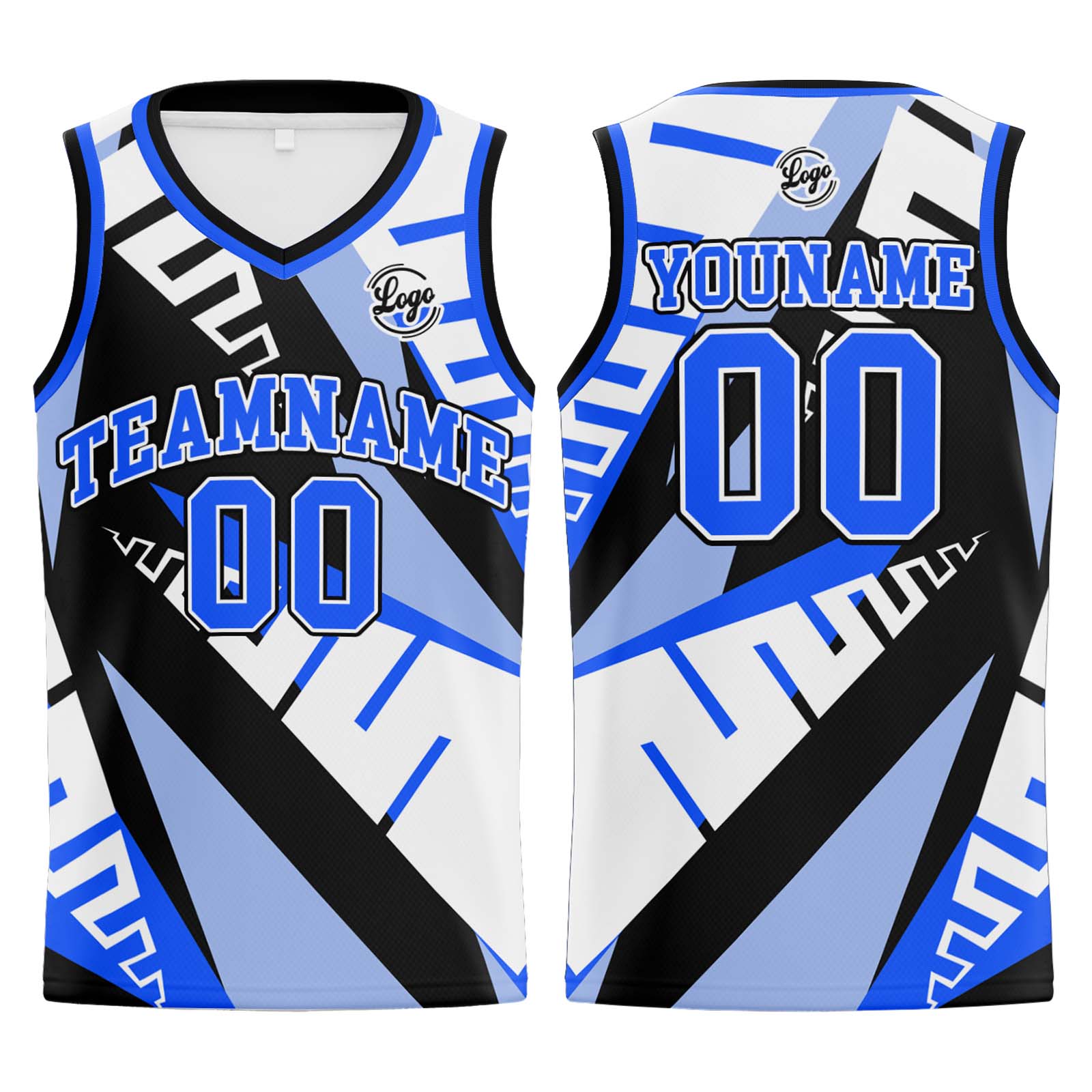Custom White Black Blue Basketball Jersey Uniform Suit Printed Your Logo Name Number enthsush