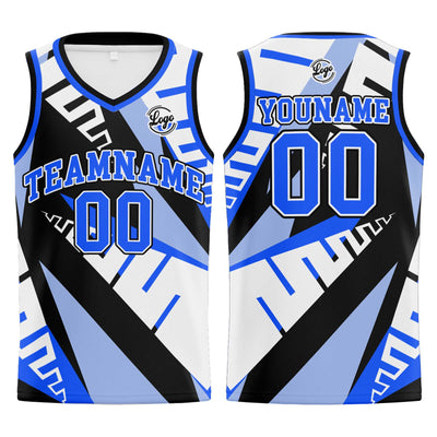 Custom White Black Blue Basketball Jersey Uniform Suit Printed Your Logo Name Number enthsush
