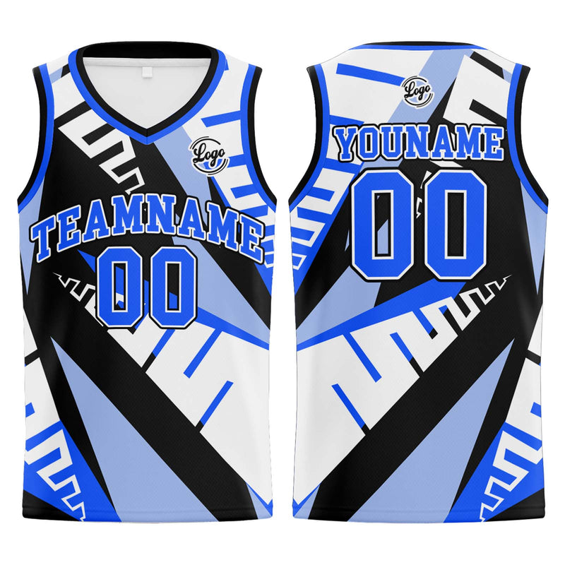 Custom White Black Blue Basketball Jersey Uniform Suit Printed Your Logo Name Number