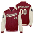 Custom Varsity Jacket Letterman jacket for Men, Women and Youth Crimson Cream enthsush