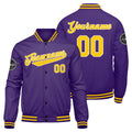 Custom Varsity Jacket Letterman jacket for Men, Women and Youth Purple Yellow enthsush