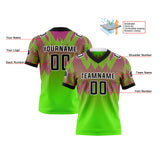 Custom Purple Green Reversible Football Jersey Personalized Gradient Football Shirts for Men Printed Team Name Number Logo