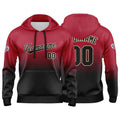 Custom Gradient Hoodie For Man Woman Girl Boy Print Your Logo Name Number Red Black enthsush