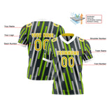 Custom Green Yellow Reversible Football Jersey Personalized Gradient Football Shirts for Men Printed Team Name Number Logo