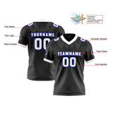 Custom Gray Blue Reversible Football Jersey Personalized Gradient Football Shirts for Men Printed Team Name Number Logo