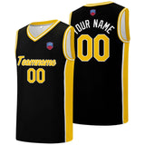 Custom basketball jersey shorts for men and women. Embroidered and printed name, number and logo Black