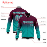 Custom Gradient Varsity Jacket Letterman jacket for Men, Women and Youth Burgundy&Teal