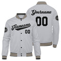 Custom Varsity Jacket Letterman jacket for Men, Women and Youth Grey Black enthsush