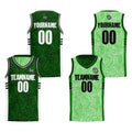 Custom Black Green Reversible Basketball Suit for Adults and Kids Personalized Jersey enthsush