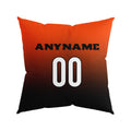 Custom Football Throw Pillow for Men Women Boy Gift Printed Your Personalized Name Number Orange&Black&White enthsush