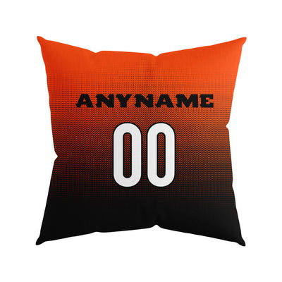 Custom Football Throw Pillow for Men Women Boy Gift Printed Your Personalized Name Number Orange&Black&White enthsush