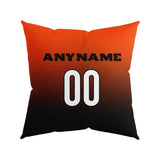 Custom Football Throw Pillow for Men Women Boy Gift Printed Your Personalized Name Number Orange&Black&White