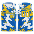 Custom Blue Yellow Basketball Jersey Uniform Suit Printed Your Logo Name Number enthsush
