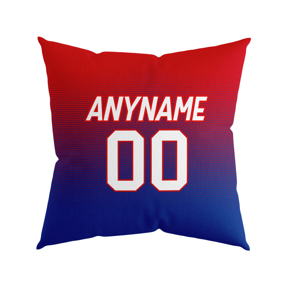 Custom Football Throw Pillow for Men Women Boy Gift Printed Your Personalized Name Number Red&Royal&White enthsush