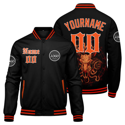Custom Varsity Jacket Letterman jacket for Men, Women and Youth Orange enthsush