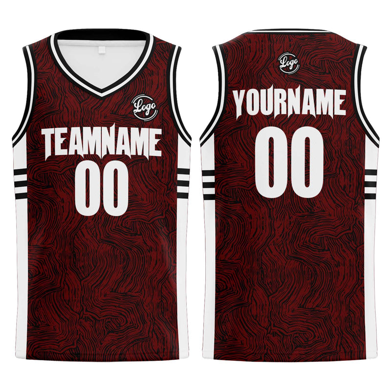 Custom Black Red Basketball Jersey Uniform Suit Printed Your Logo Name Number