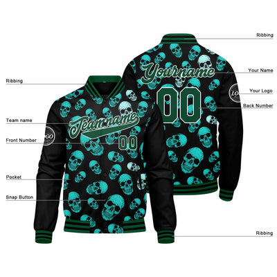 Custom Varsity Jacket Letterman jacket for Men, Women and Youth Dark Green enthsush