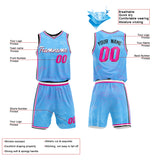 Custom Basketball Jersey Uniform Suit Printed Your Logo Name Number Light Blue