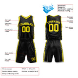 Custom Basketball Jersey Uniform Suit Printed Your Logo Name Number Black-Yellow