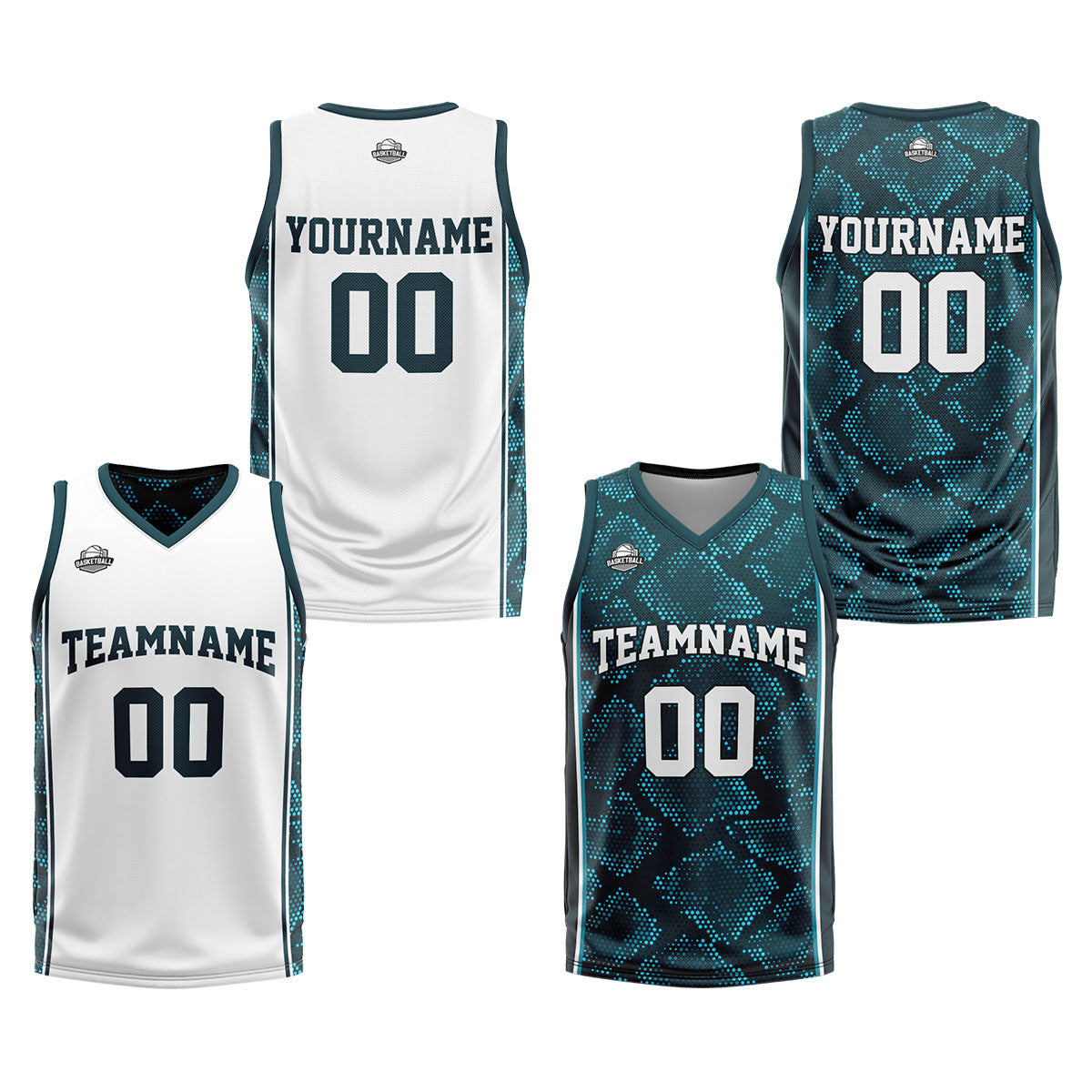 Custom Dark Green Reversible Basketball Suit for Adults and Kids Personalized Jersey enthsush