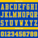 Custom Basketball Jersey Uniform Suit Printed Your Logo Name Number Royal-Yellow