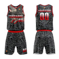 Custom Black Red Basketball Jersey Uniform Suit Printed Your Logo Name Number enthsush