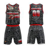 Custom Black Red Basketball Jersey Uniform Suit Printed Your Logo Name Number