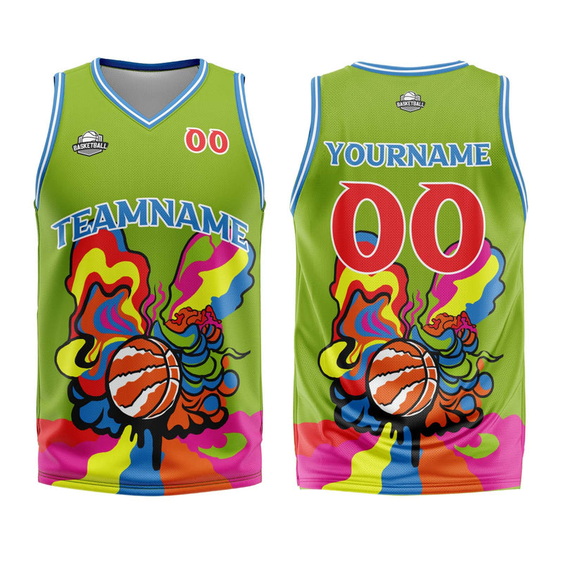 Custom Green Basketball Jersey Uniform Suit Printed Your Logo Name Number