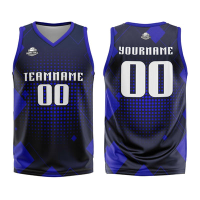 Custom Geometry Royal Basketball Jersey Uniform Suit Printed Your Logo Name Number enthsush